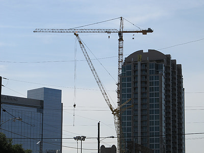 grue de construction, Crane, terrain à bâtir, développement, architecture, matériel, Dallas