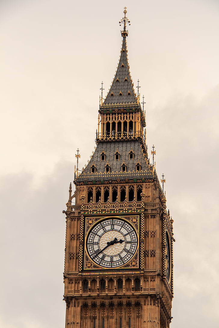 Architektura, budynek, zegar, historyczne, punkt orientacyjny, Londyn, Wieża