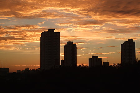 夜明け, サンパウロ, ブラジル, 市