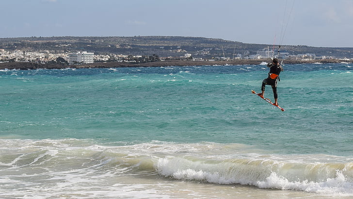 kitesurfing, idrott, surfing, havet, Extreme, Surfer, hoppning