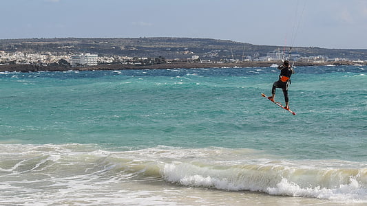 layang-layang surfing, olahraga, berselancar, laut, ekstrim, Surfer, melompat