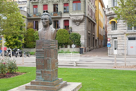 monument, beeldhouwkunst, Vevey, Zwitserland, standbeeld, kunst, Figuur