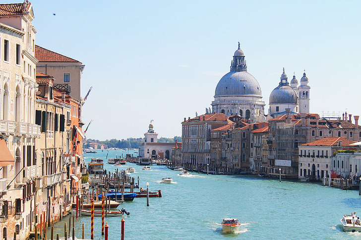 Benetke, morje, modra, vode, Italija, Veneto, Doževa palača