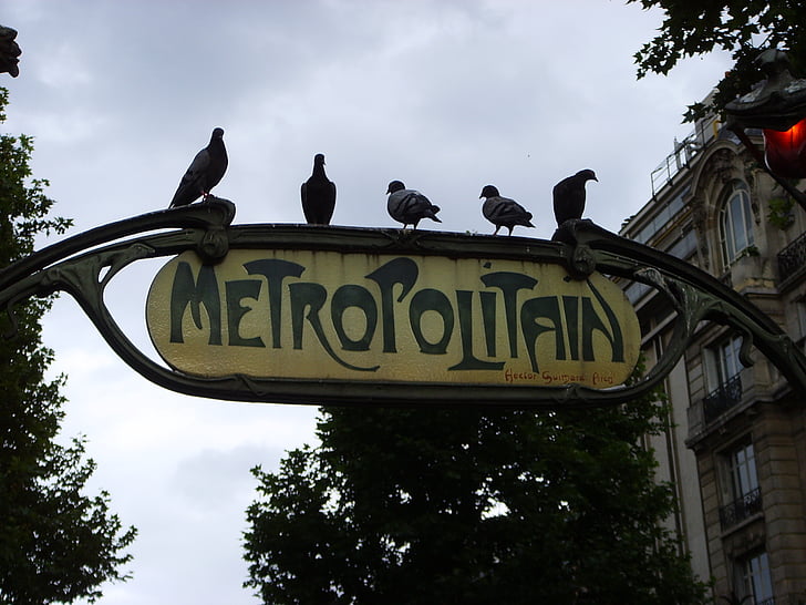 t, Metro, duer, fugler, byen, Underground, transport