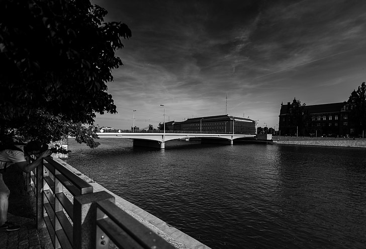 Puola, Wrocław, maisema, City, River, arkkitehtuuri, Skyline