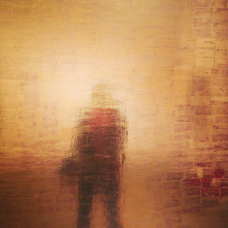 goud, abstracte portret, silhouet, persoon, Portret, reflectie, mensen silhouet