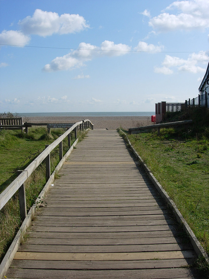 Thorpeness, Boardwalk, Suffolk, Pantai, laut, Aldeburgh