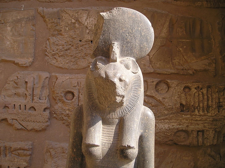 Egipto, Luxor, Gizeh, estatua de, faraónico, cabeza, busto