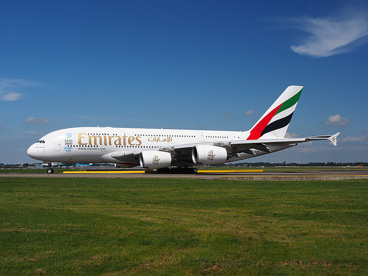 Emirates, máy bay Airbus a380, máy bay, máy bay, máy bay, Sân bay, máy bay phản lực