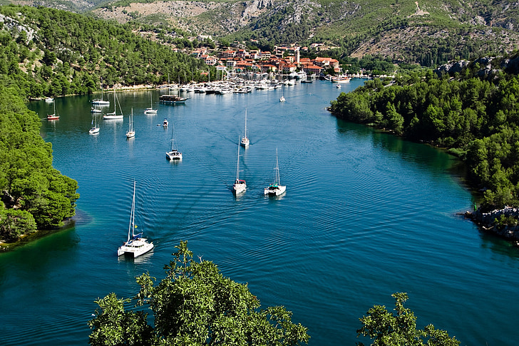 Kroatië, water, blauw, Europa, zomer, landschap, natuur