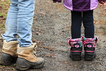 walking, hiking, rain, boots, outdoors, child, people