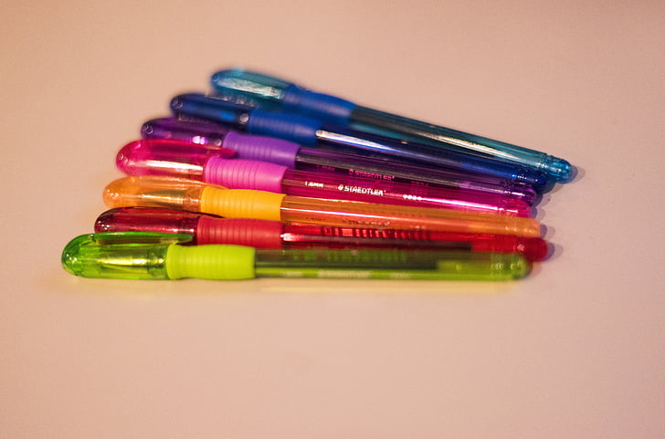 bút, màu sắc, văn phòng, bản vẽ, đầy màu sắc, giấy, bằng văn bản