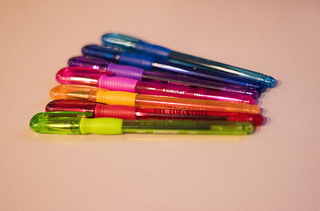ปากกา, สี, สำนักงาน, การวาดภาพ, มีสีสัน, กระดาษ, เขียน