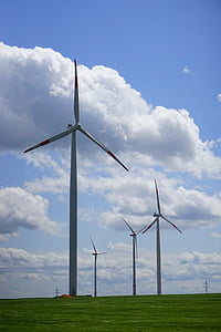 windräder, 風力エネルギー, エネルギー, 環境, 現在の, 風, 発電