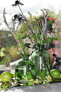 Deko, Tischdekoration, Vase, Dekoration, dekorative, Floral, Glas