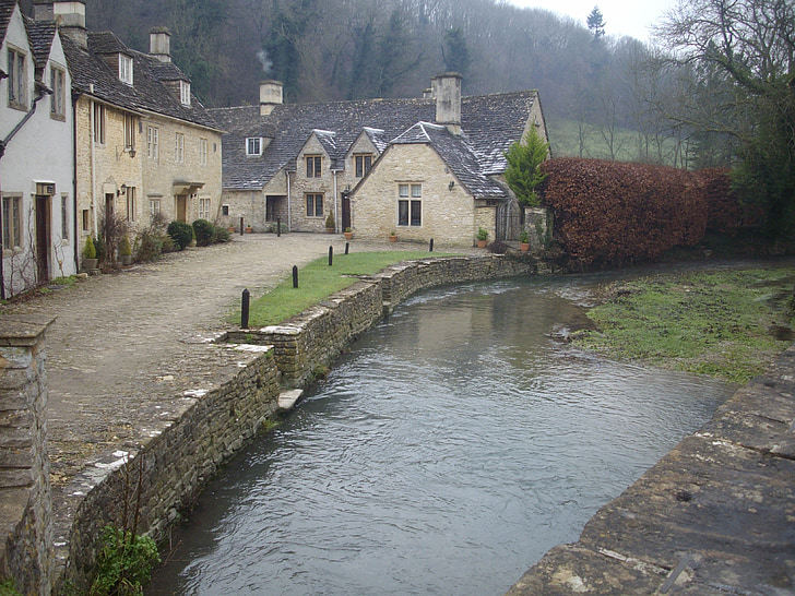 stream, house, rural, architecture, old, history, village