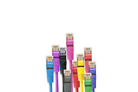 cable, conexión, LAN, cable de LAN, línea, macro, red