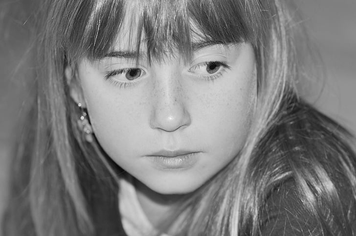 child, girl, face, direction of view, look
