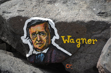 Wagner, konst, sten, grafiti, konstverk, ansikte, huvud