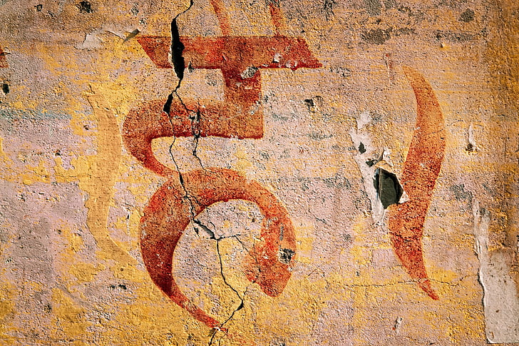 texture, mur, texte, Devanagari, Mots, texture de mur, à l’extérieur