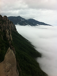 Roche d’Ulsan, seoraksan MT, une mer de nuages, nuages et montagnes