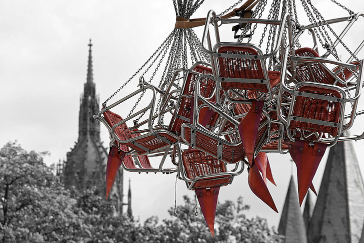 chain carousel, carousel, frankfurt, most, main, town center, center