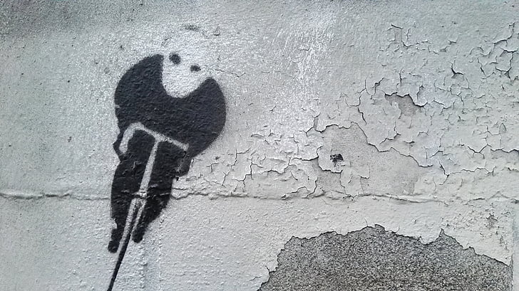 graffiti, pouliční umění, kolečko, městský, kola, zdi - stavební funkce