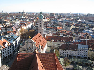 Miunchenas, bažnyčia, bokštai, Bavarija, Bažnyčios bokštus, pastatas, varpinė