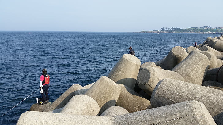 rompeolas de Yangpu, pesca, bengedom, Puerto de Tetra, mar, al aire libre
