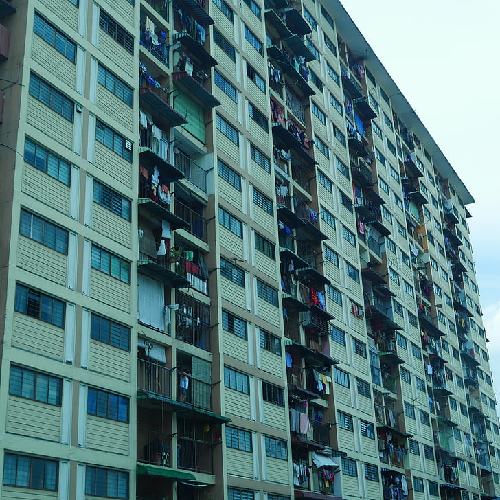 Malajsie, výškové budovy, město, byt, Architektura, okno, Městská scéna