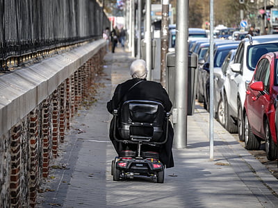 leave, disabled, elder, elderly woman, chair of wheels, old age, grandmother