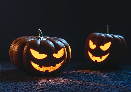 ősz, hátborzongató, sötét, hátborzongató, arc, őszi, Halloween