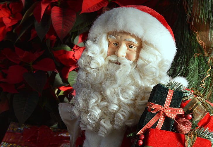 Santa claus, jul, presenterar, gåvor, vinter, Xmas, Holiday