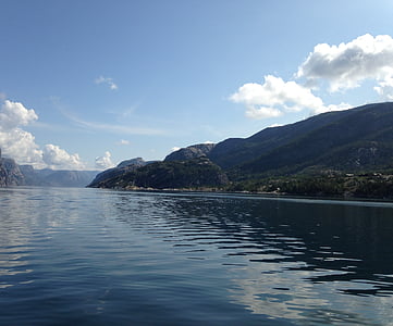 Smuk, kyst, Line Norge, landskab, Fjord, Norge, havet