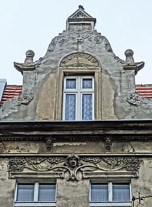 Bydgoszcz, Art nouveau, reliéf, pediment, štítové, Architektúra, Poľsko