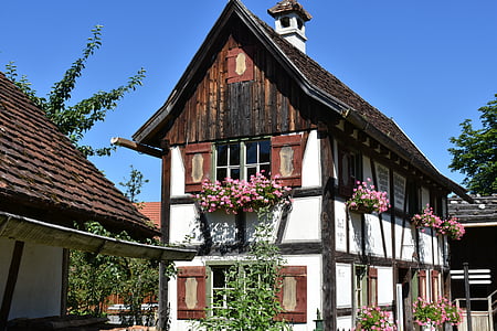 gård, Schwaben, museet, historiskt sett, gamla, hantverk, historiska hem