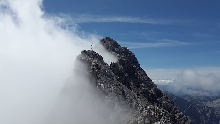 ponta sul Watzmann, rocha, Berchtesgadener land, Alpina, montanhas, Alpes de Berchtesgaden, Parque Nacional de Berchtesgaden