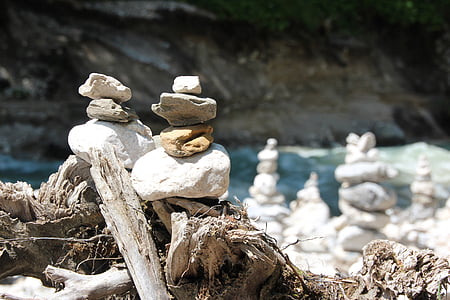 stones, stacked, balance, tower, stone tower
