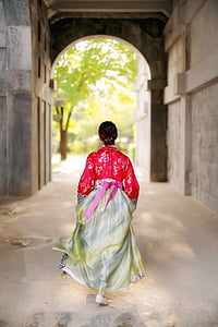 Κορεατικά, Ασίας, Hanbok, φόρεμα, αρχιτεκτονική, κτίριο, ίδρυση