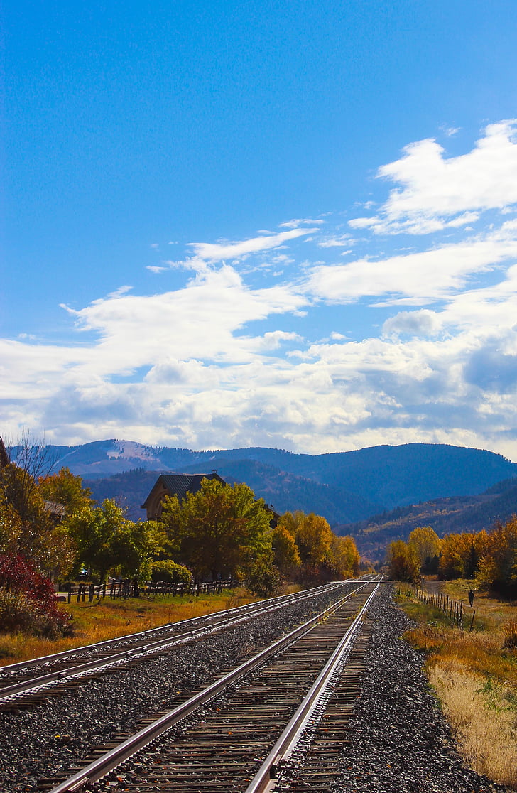 Bergen, Colorado, Rocky mountains, herfst, bijhouden, landschap, schoonheid