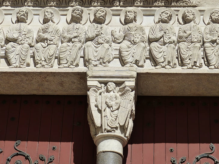 Arles, Cathédrale, façade, France, vieille ville, rhéto romane, romane