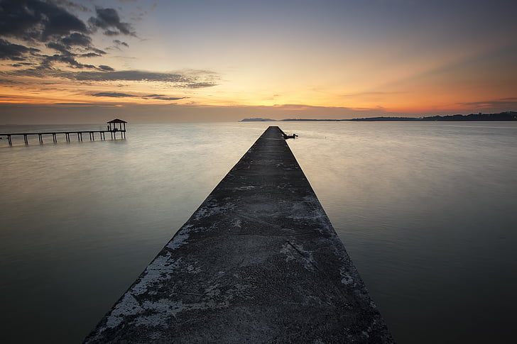 closeup, photo, dock, golden, hour, landscape, nature