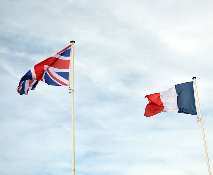 флаг, Английски, Английски флаг, Великобритания, Франция, Френски, нация