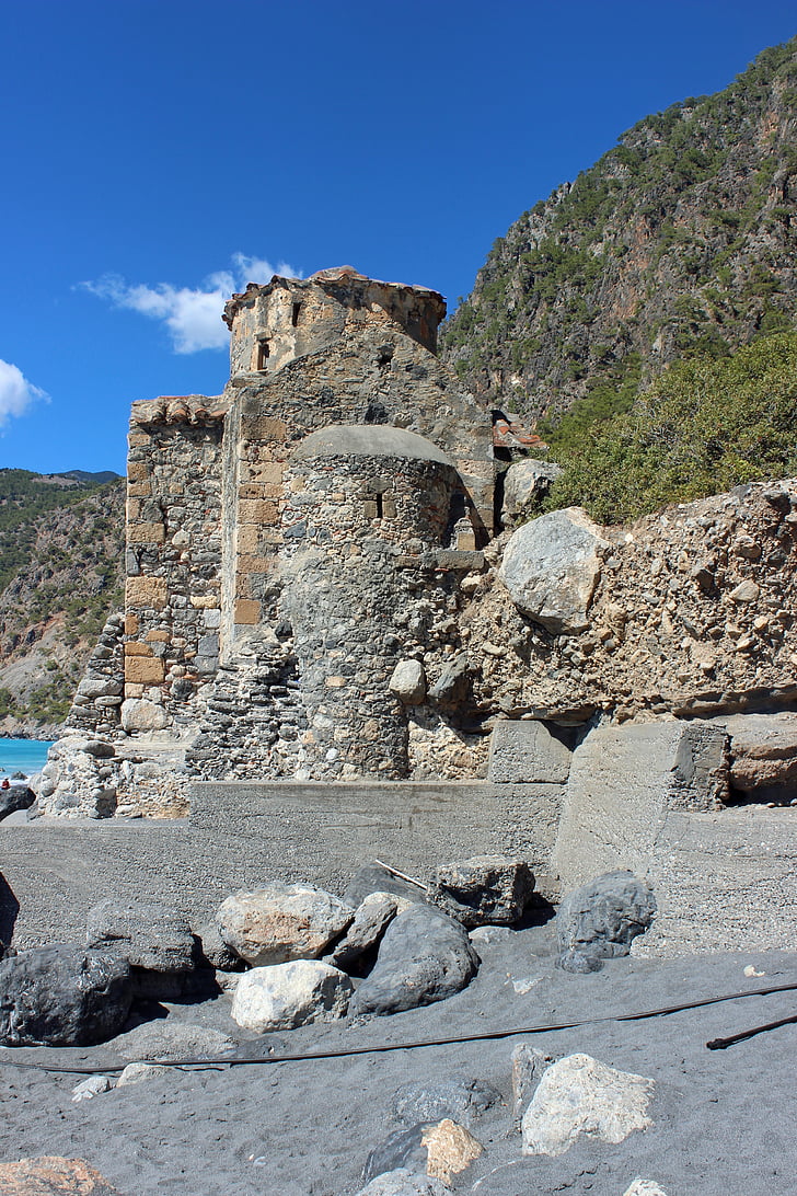 agia roumeli, crete, greece, pavlos, church, old, building