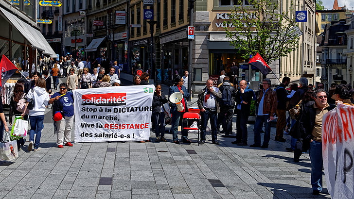 Ukaž, Řecko, demonstrace, Lausanne, Rally, dav, protest