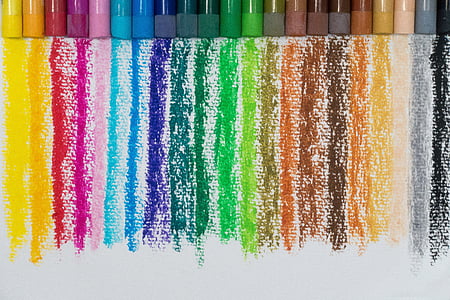 color, oil pastels, colorful, color spectrum, paint, paper, color patterns