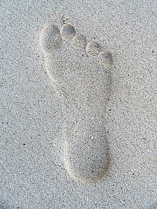 fotavtryck, sand beach, foten, sandstranden, Sand, stranden, texturerade