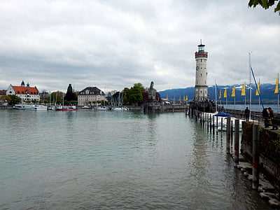 Lindau, Bodensko jezero, svetilnik, Nemčija, jezero, vode, Bavarska