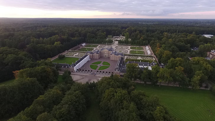 Château, Palais, vue aérienne, architecture, bâtiment, vieux, l’Europe