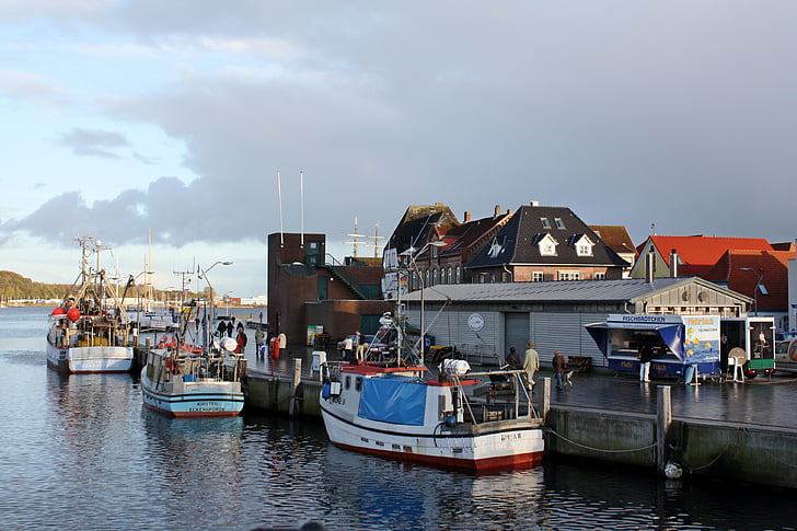 Port, Port kuviot, Itämeren, abendstimmung, Eckernförde, romanttinen, ilta taivaalle